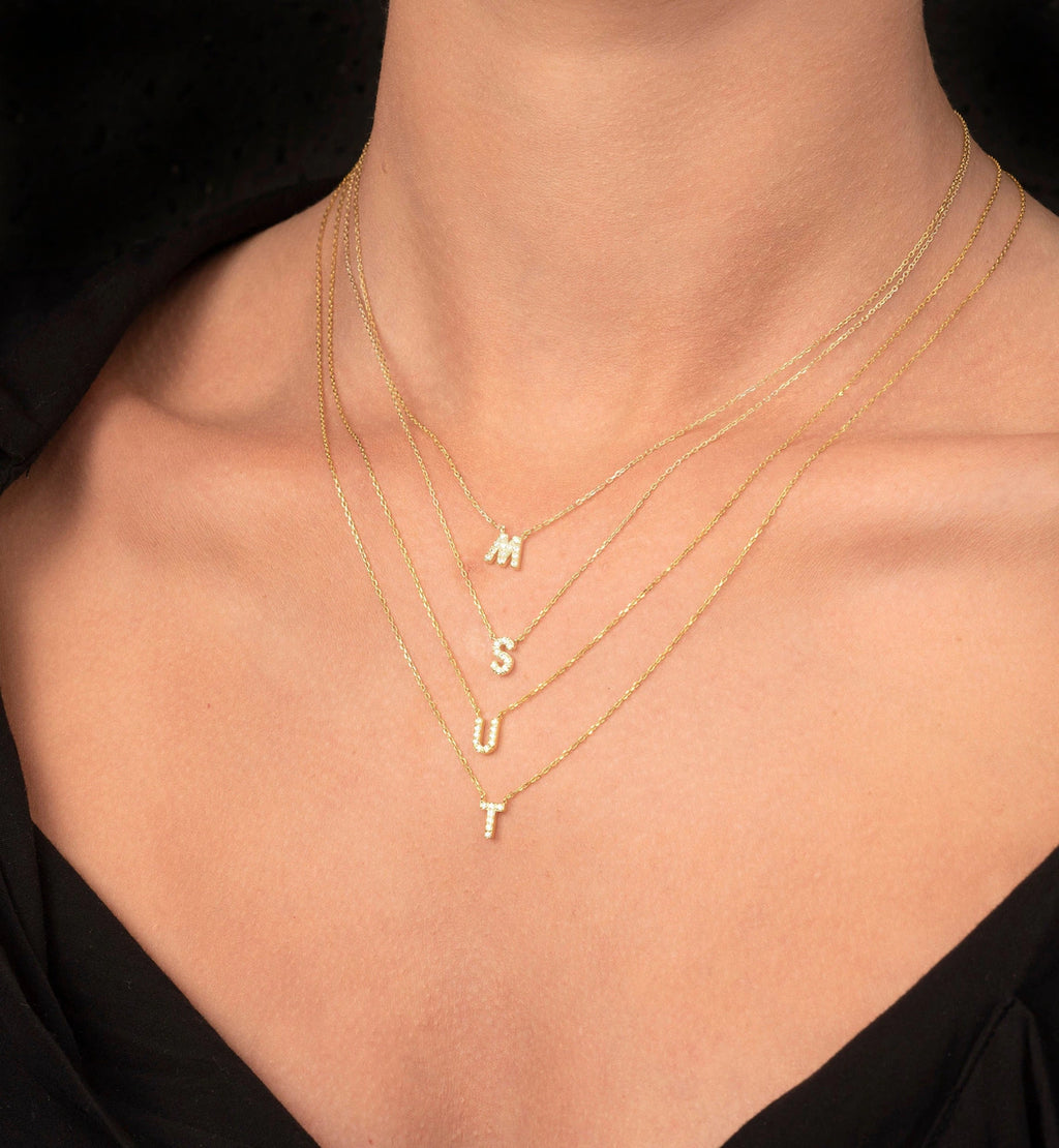 Diamond Letter Necklace