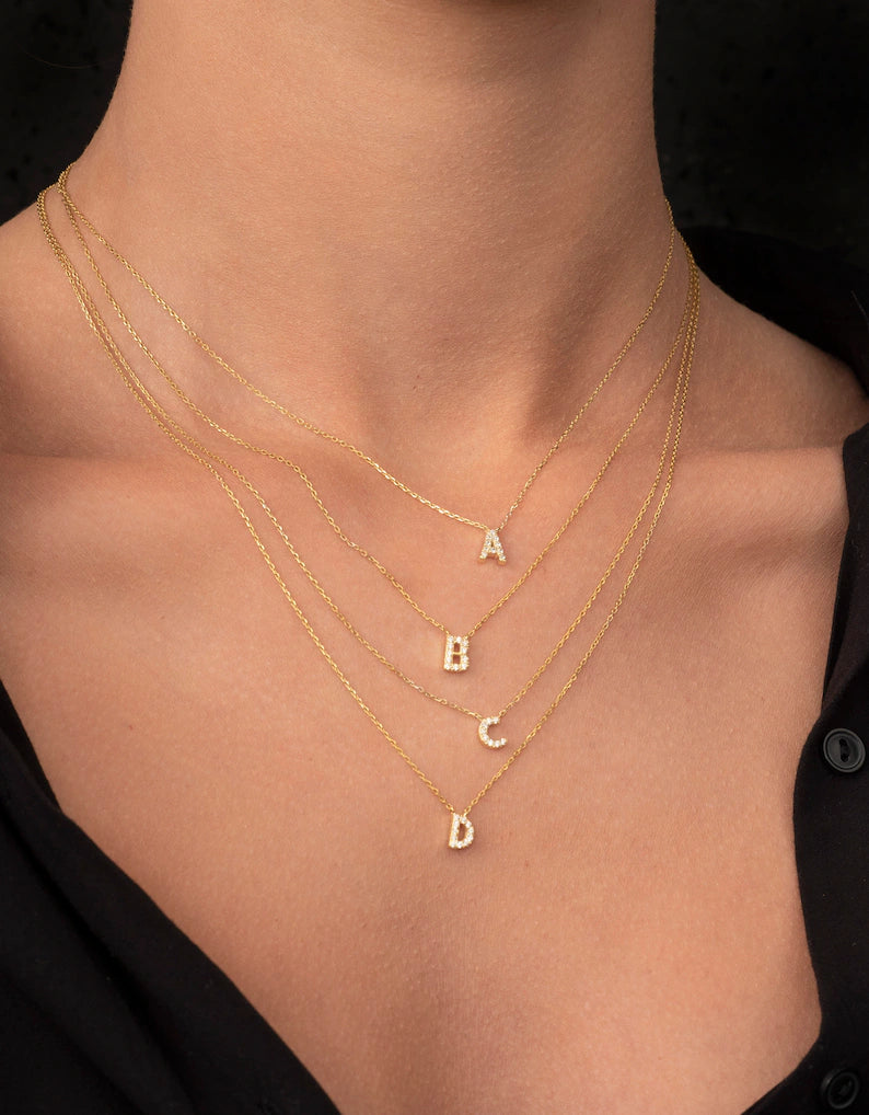 Diamond Letter Necklace